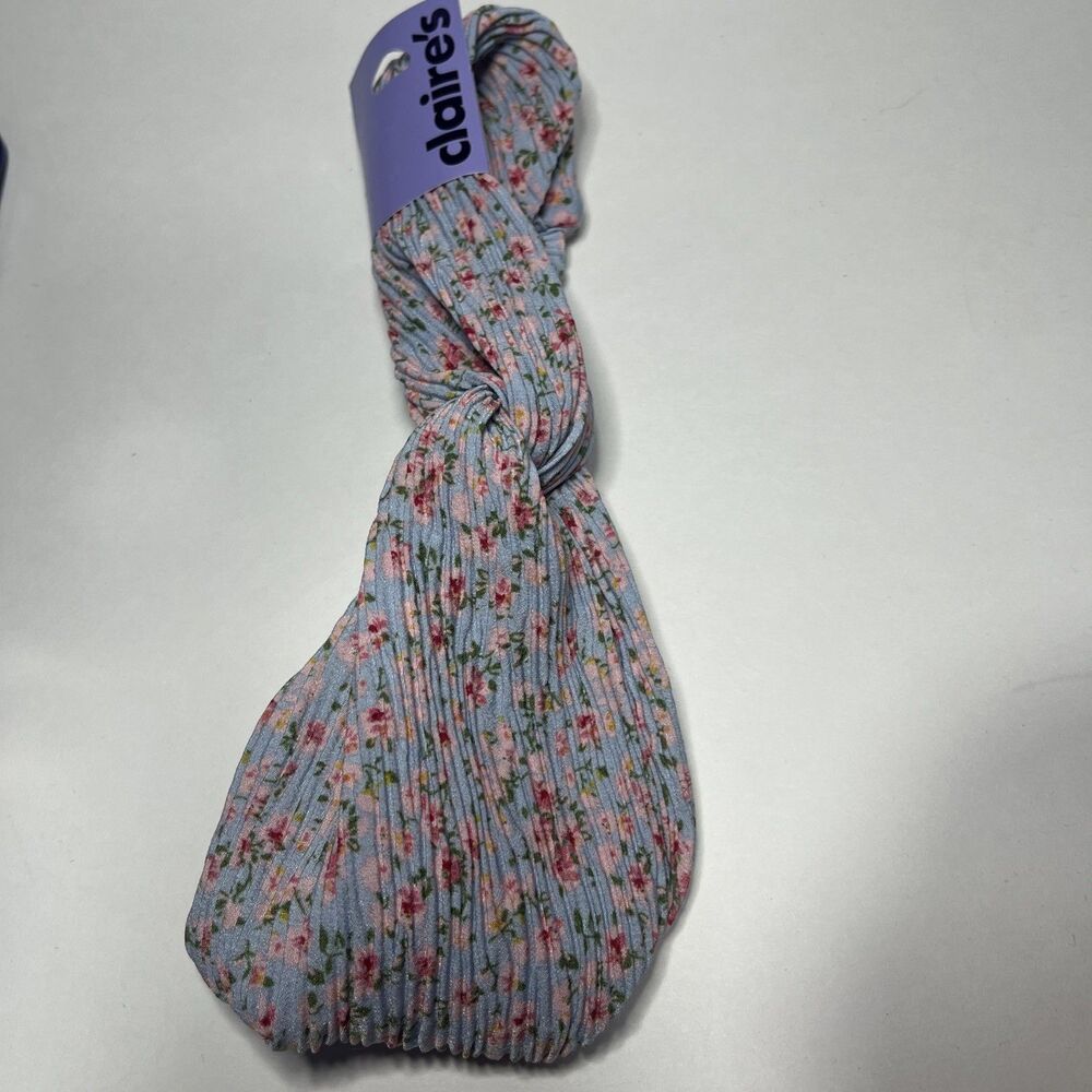 Blue Pink Floral Twist Headband Stretchy From Claire’s Brand New